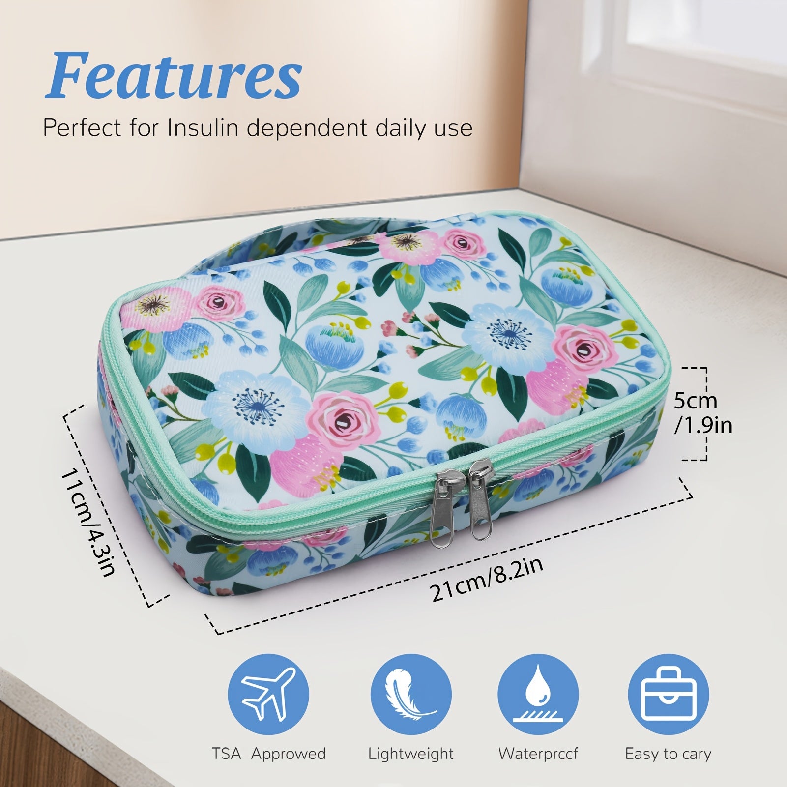 Large Portable Insulin Cooler Bag for Travel