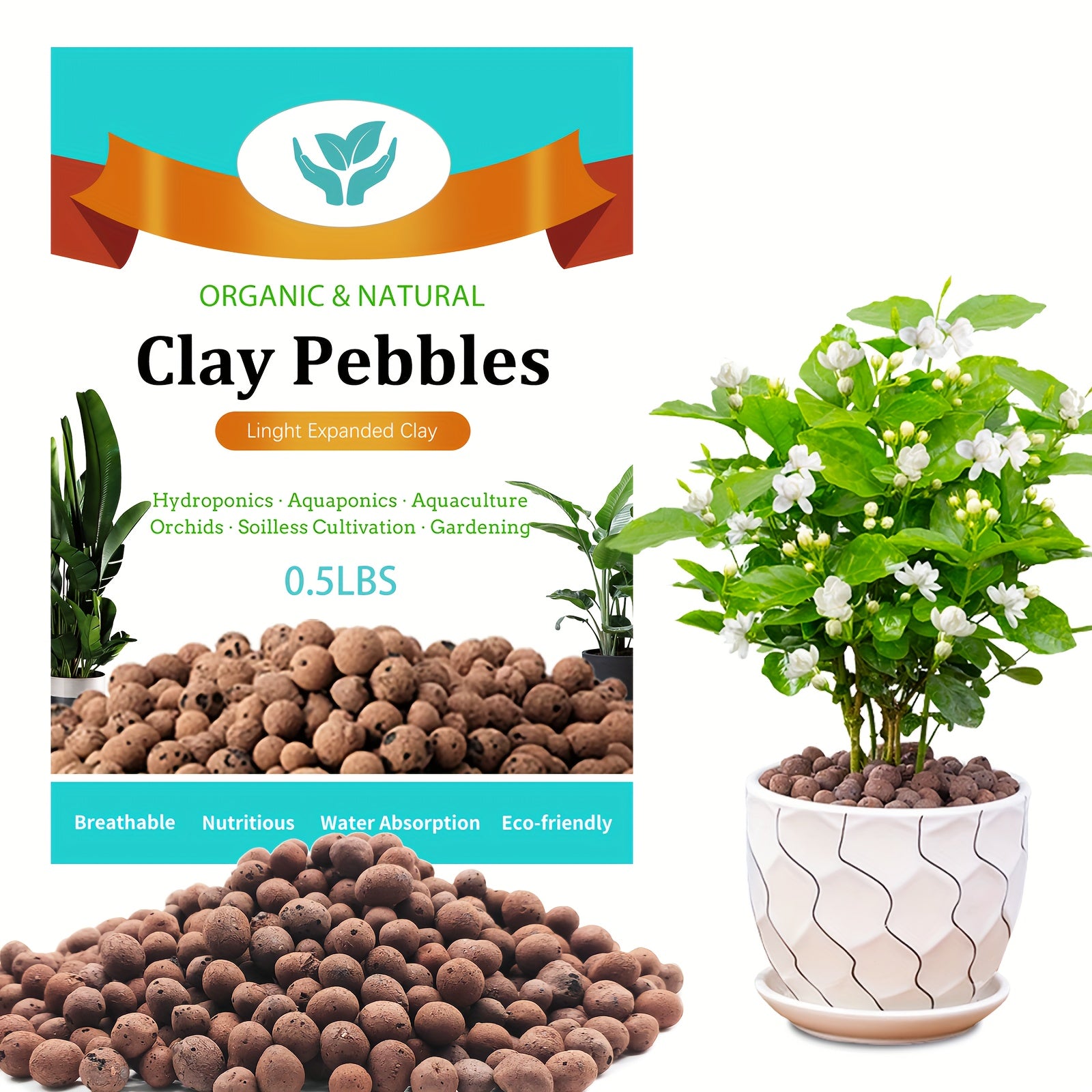 Natural Clay Pebbles Plant Grow Media Hydroponics Orchids Aquaponics