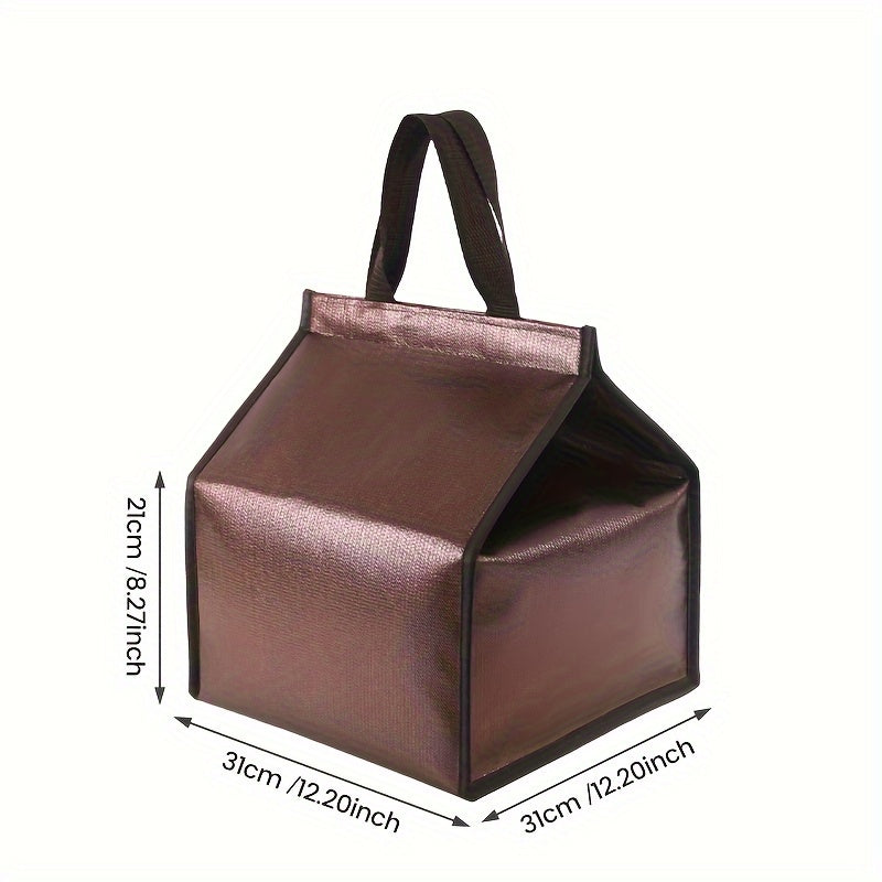 Brown Coffee Cake Insulation Bag Large Capacity Refrigerated Soft Cooler