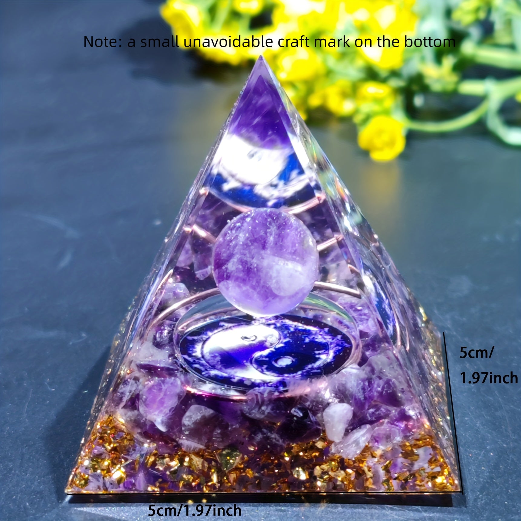 Orgone Pyramid With Amethyst Crystal Ball
