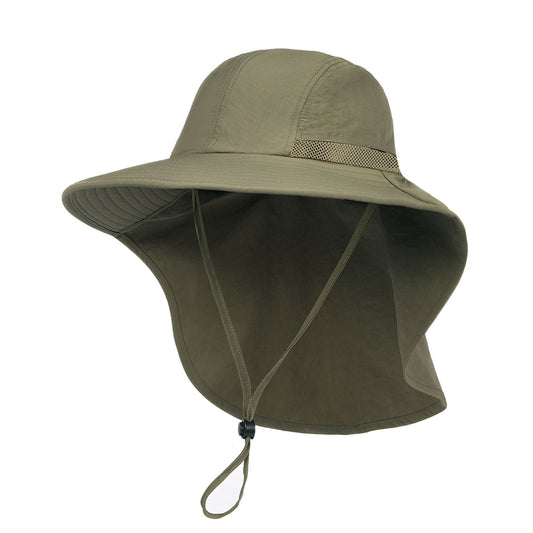 Wide Brim Hiking Hat Women Men With Neck Flap Sun UV Protection