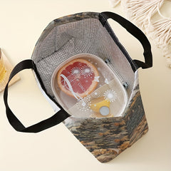 Elk Print Insulated Lunch Bag Leakproof Double Sided Durable Hand Washable