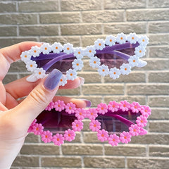 Flower Decor Frame Sun Protection Sunglasses for Kids