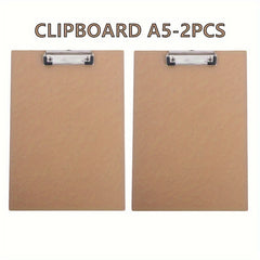 2pcs A5 Office Clipboards Hardboard Durable Document Holder Paper Clip Holder