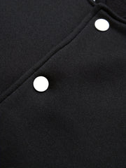 V Letter Print Snake Pattern Graphic Baseball Jacket Men's Clothes