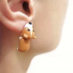 Animal Cartoon Stud Earrings Funny Bite Ear Piercing Jewelry