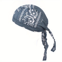 Paisley Print Turban Cap Ramadan Head Wrap Bandana Casual Lace Up Hijab Hat