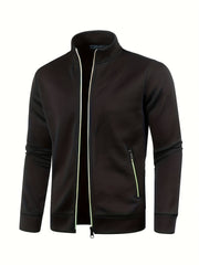 Men's Warm Fleece Jacket with Stand Collar