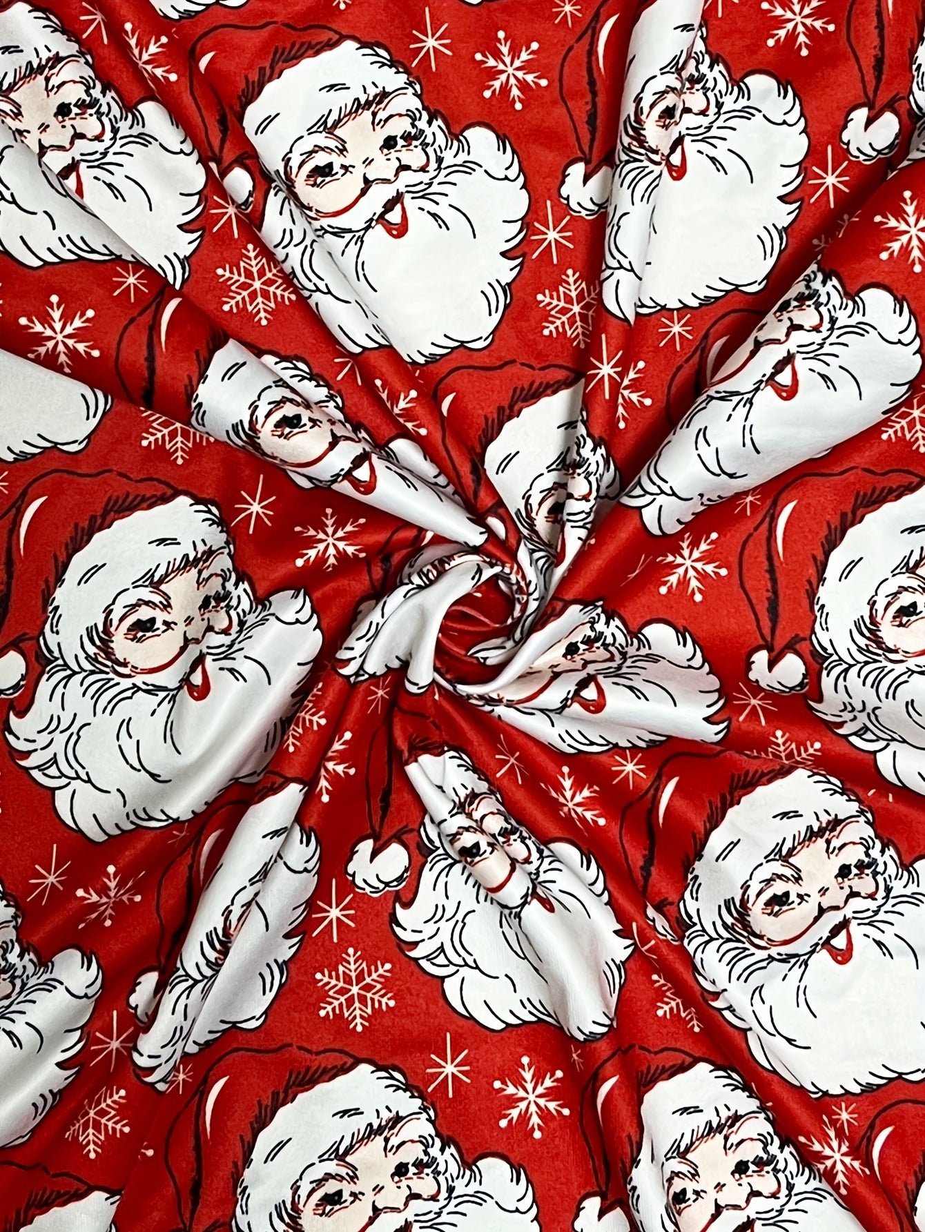 Christmas Cardigan Women's Open Front Santa Print Long Sleeve