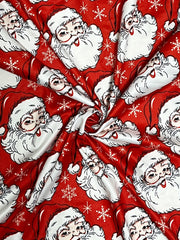 Christmas Cardigan Women's Open Front Santa Print Long Sleeve