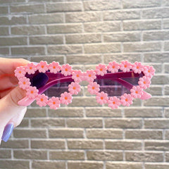 Flower Decor Frame Sun Protection Sunglasses for Kids