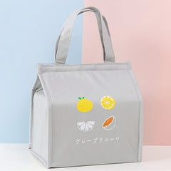 Insulated Lunch Bag Polyester Thermal Tote with Hand Wash - Fruit Print