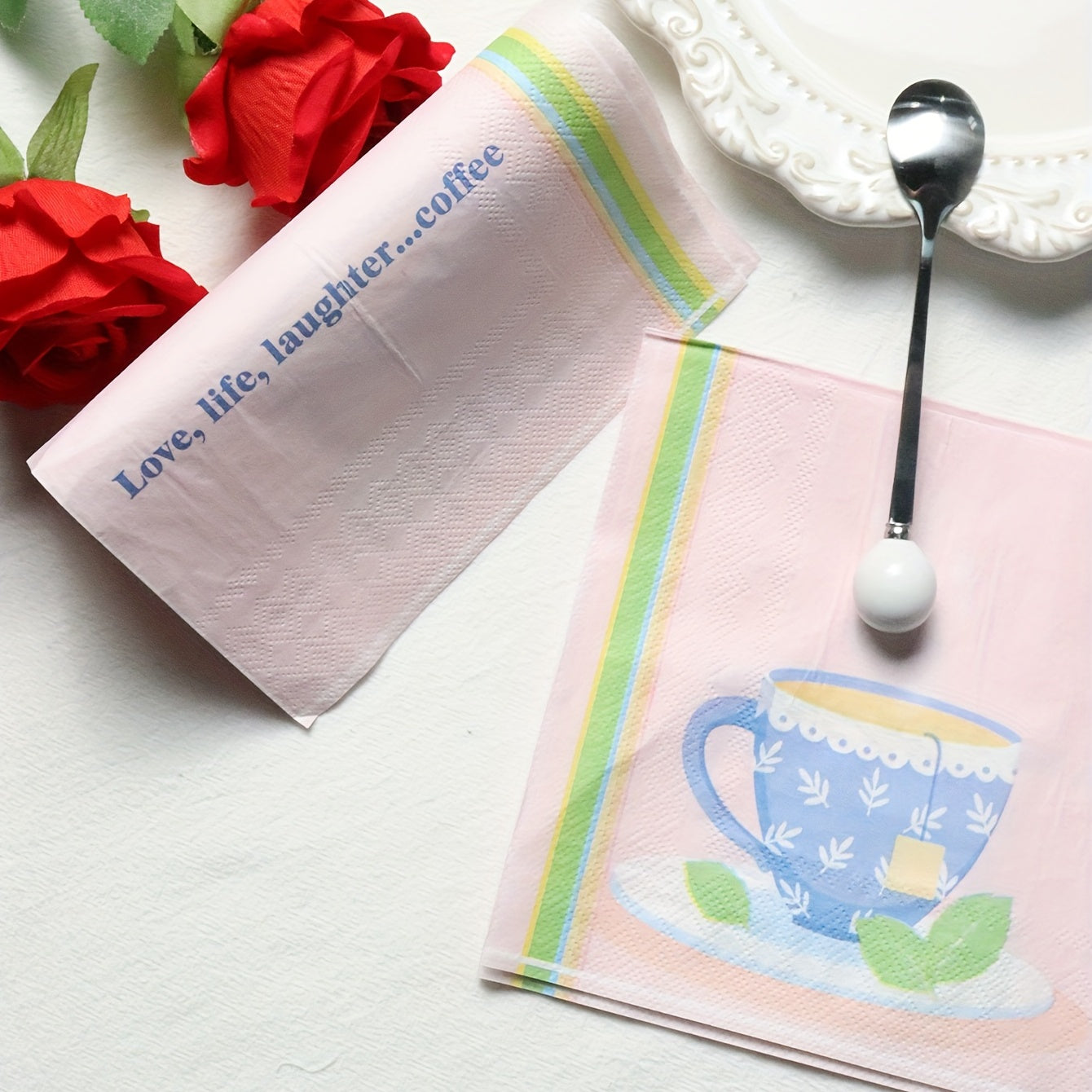 20pcs Printed Napkin Disposable Dining Tissue Napkin for Wedding Decor