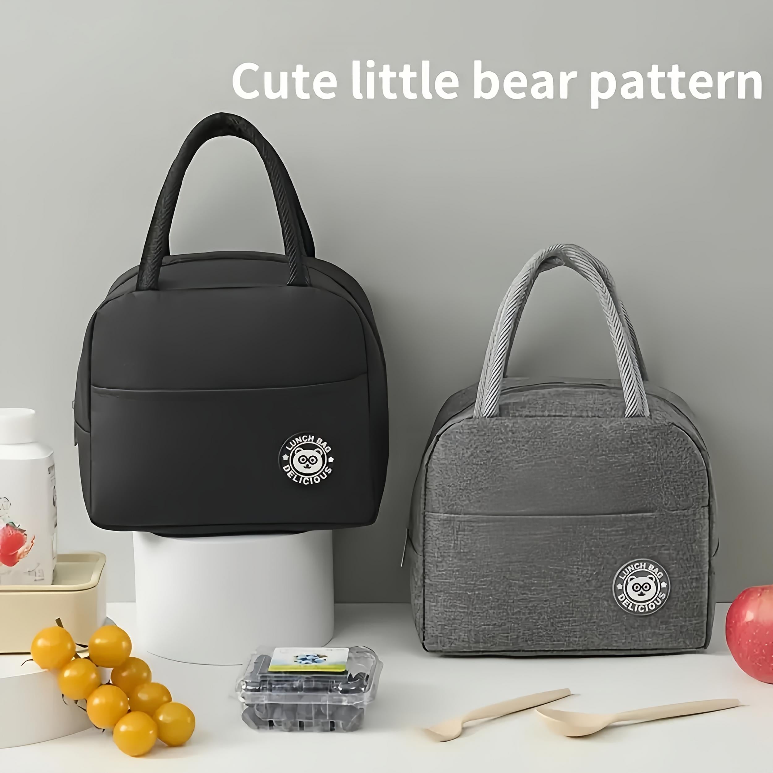 Reusable Aluminum Foil Cooler Tote Bag for Office Work School Picnic Beach