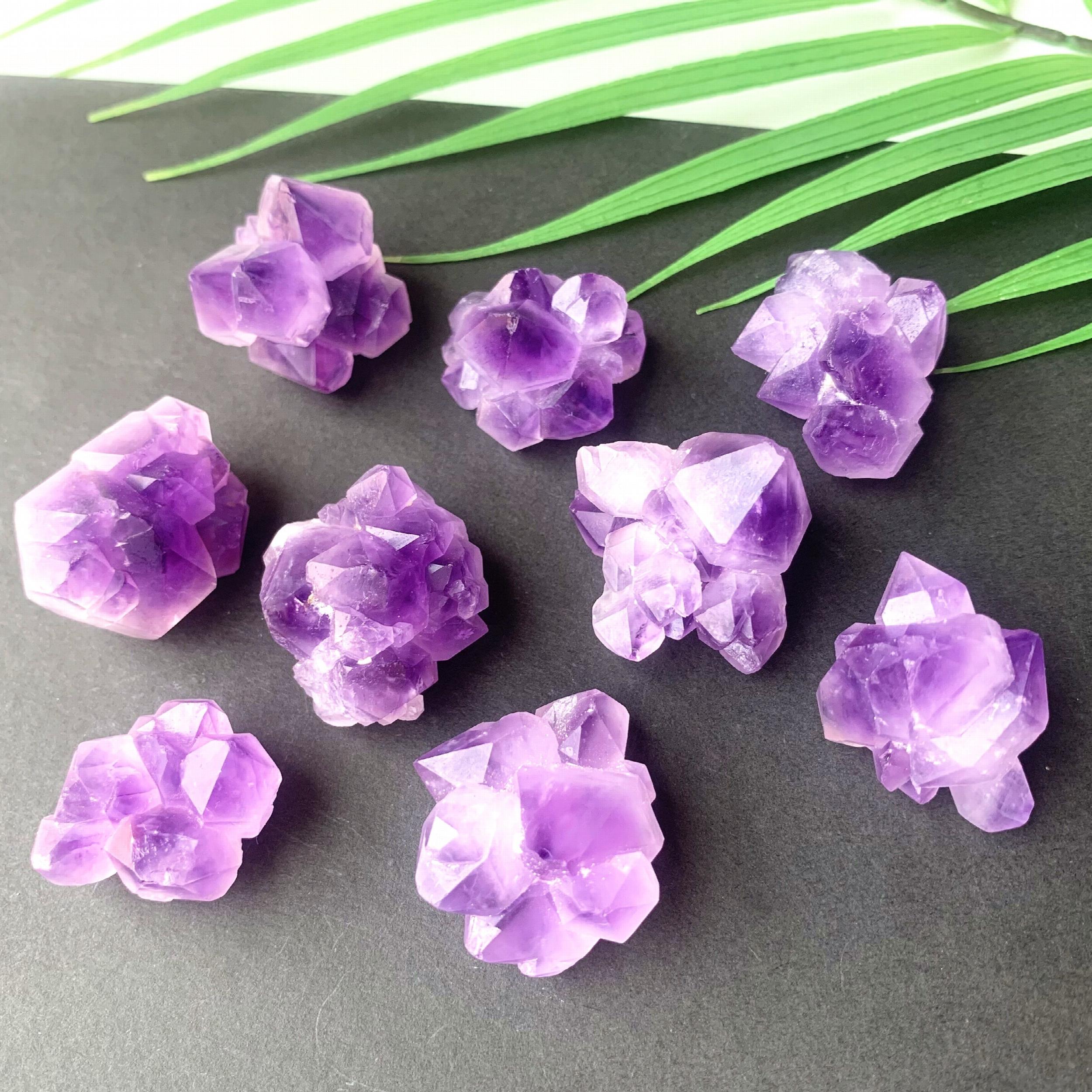 2 Natural Amethyst Flower Cluster Raw Stone Healing Crystals
