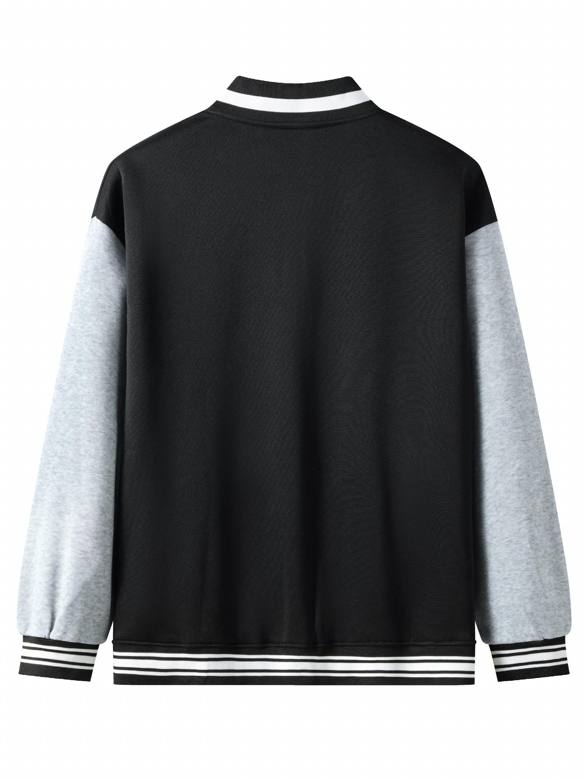 SX Heart Eyes Letter Print Baseball Jacket Men's Spring Fall Clothes