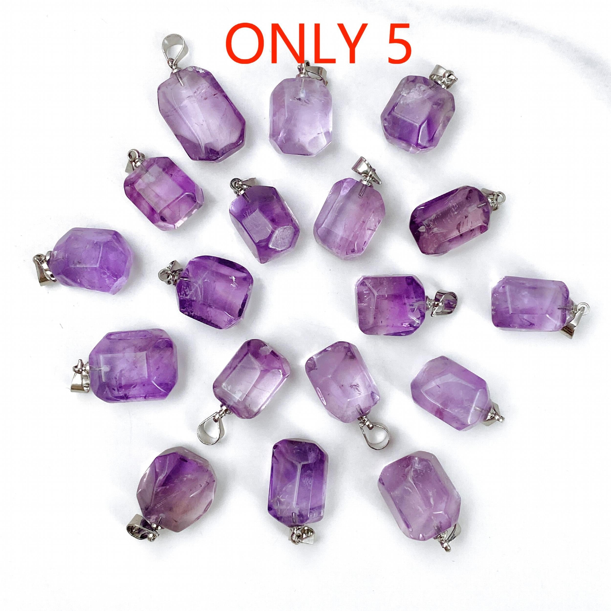 Random Amethyst Natural Gem Healing Crystal for DIY Pendant Necklaces