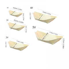 50pcs Compostable Biodegradable Wood Boat Plates for Parties