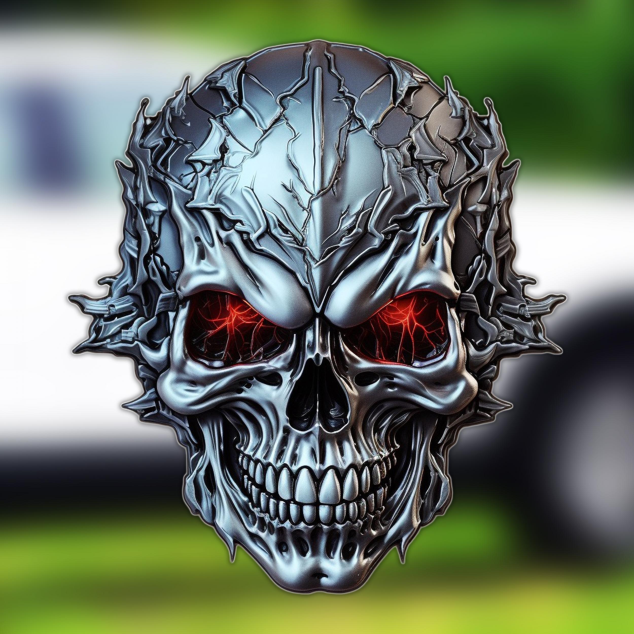 Heavy Metal Motorcycle Skull Sticker Waterproof Decal For Car or Motorcycle