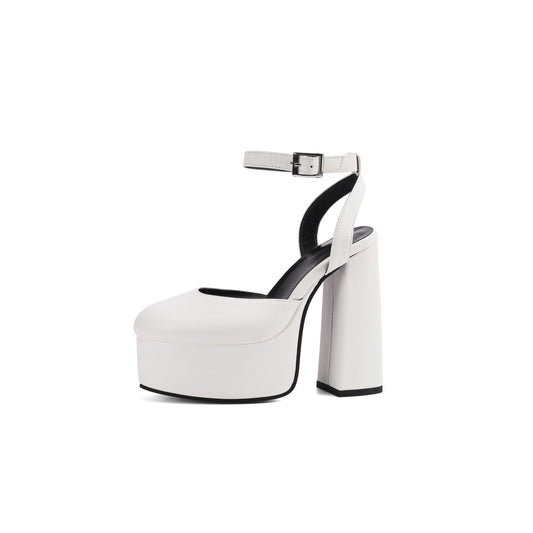Sexy Block Heel Platform Pumps Slingback Heels