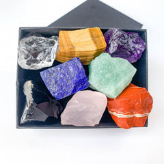 8pcs Large Rare Crystals Chakra Healing Stones Gem Collection Gift Box
