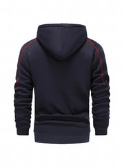 Men's Chest Zip Pocket Zip Up Hooded Jacket Casual Hoodie