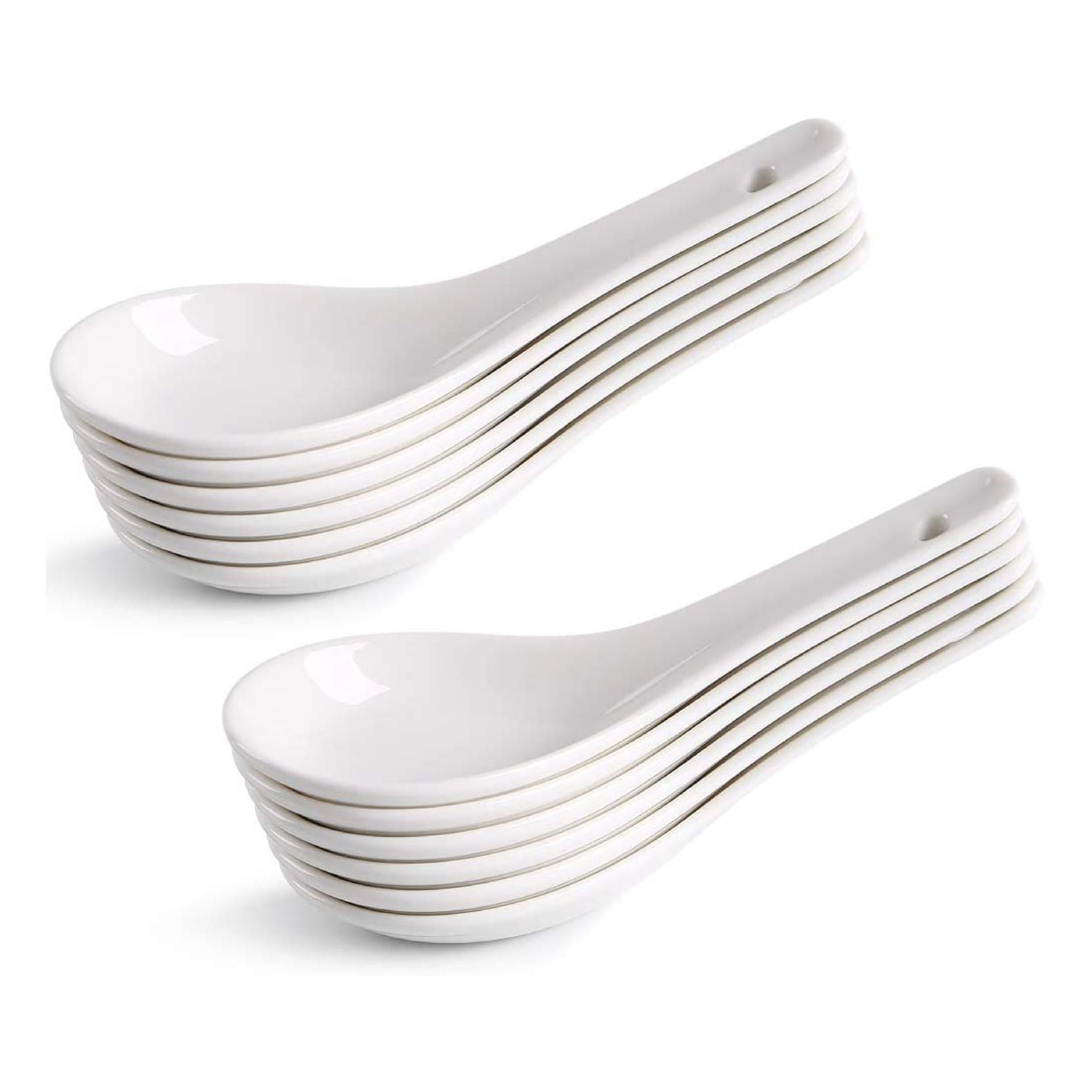 12pcs Ceramic Soup Spoon Modern Dessert Tableware Restaurant Home