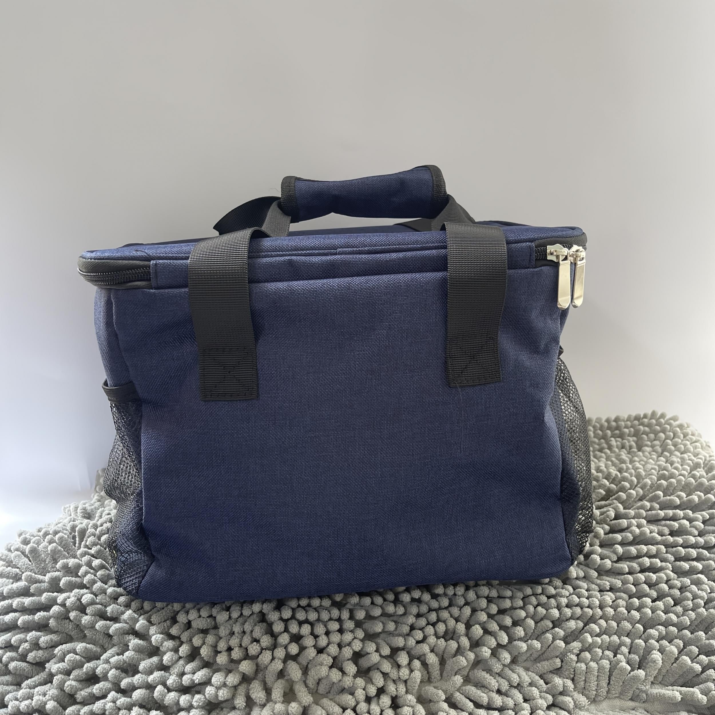 Large Capacity Insulated Lunch Bag High Oxford Fabric Dual Zipper Compartments