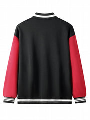 SX Heart Eyes Letter Print Baseball Jacket Men's Spring Fall Clothes