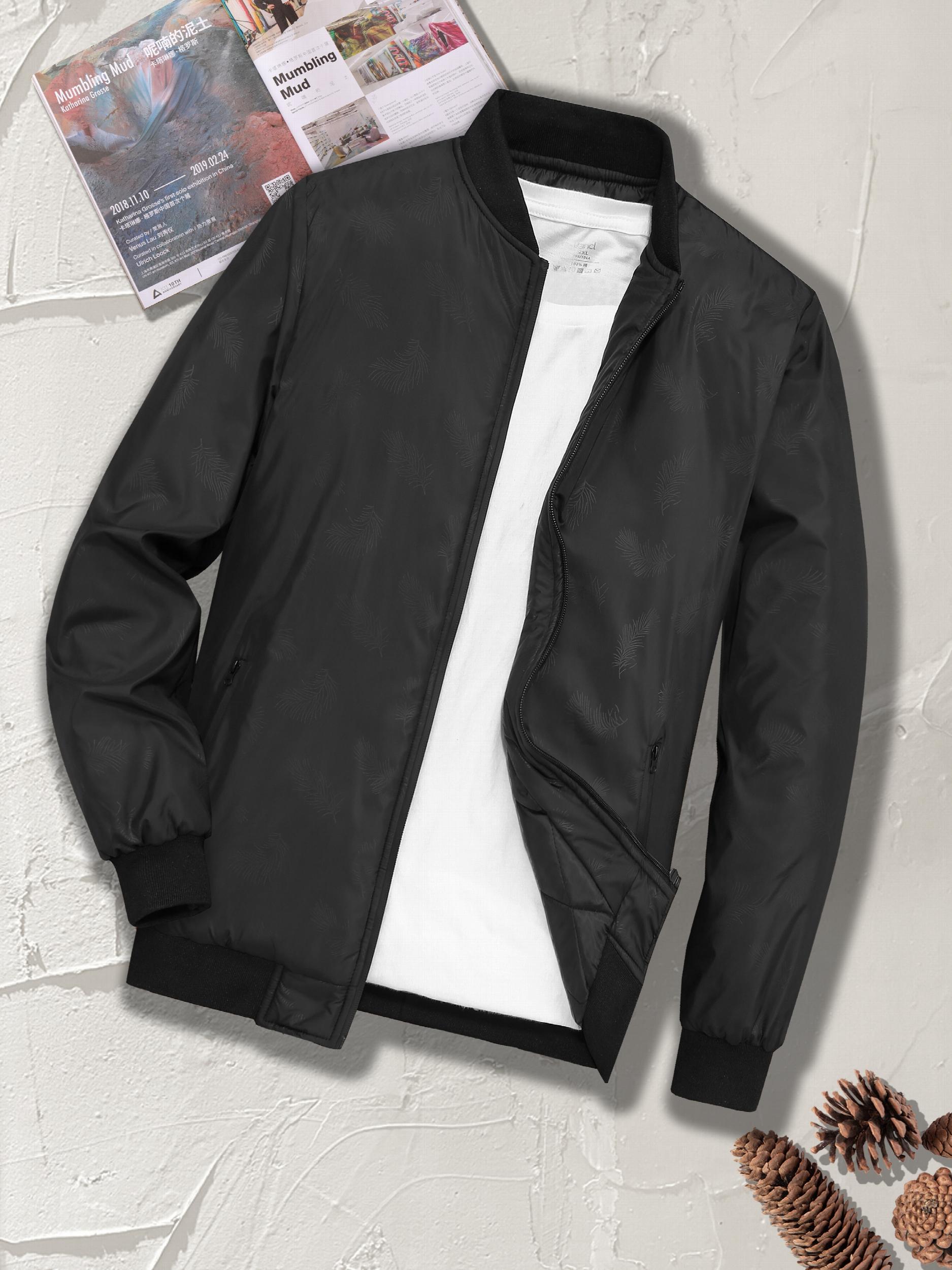 Men's All Over Print Winter Jacket Zip Up Cotton Padded for Fall Winter