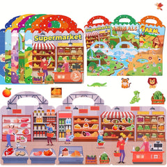 Colorful Dinosaur & Animal Sticker Book - Waterproof