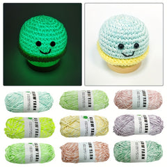 Glow In Dark Yarn Luminous Cotton Yarn Soft For DIY Knitting