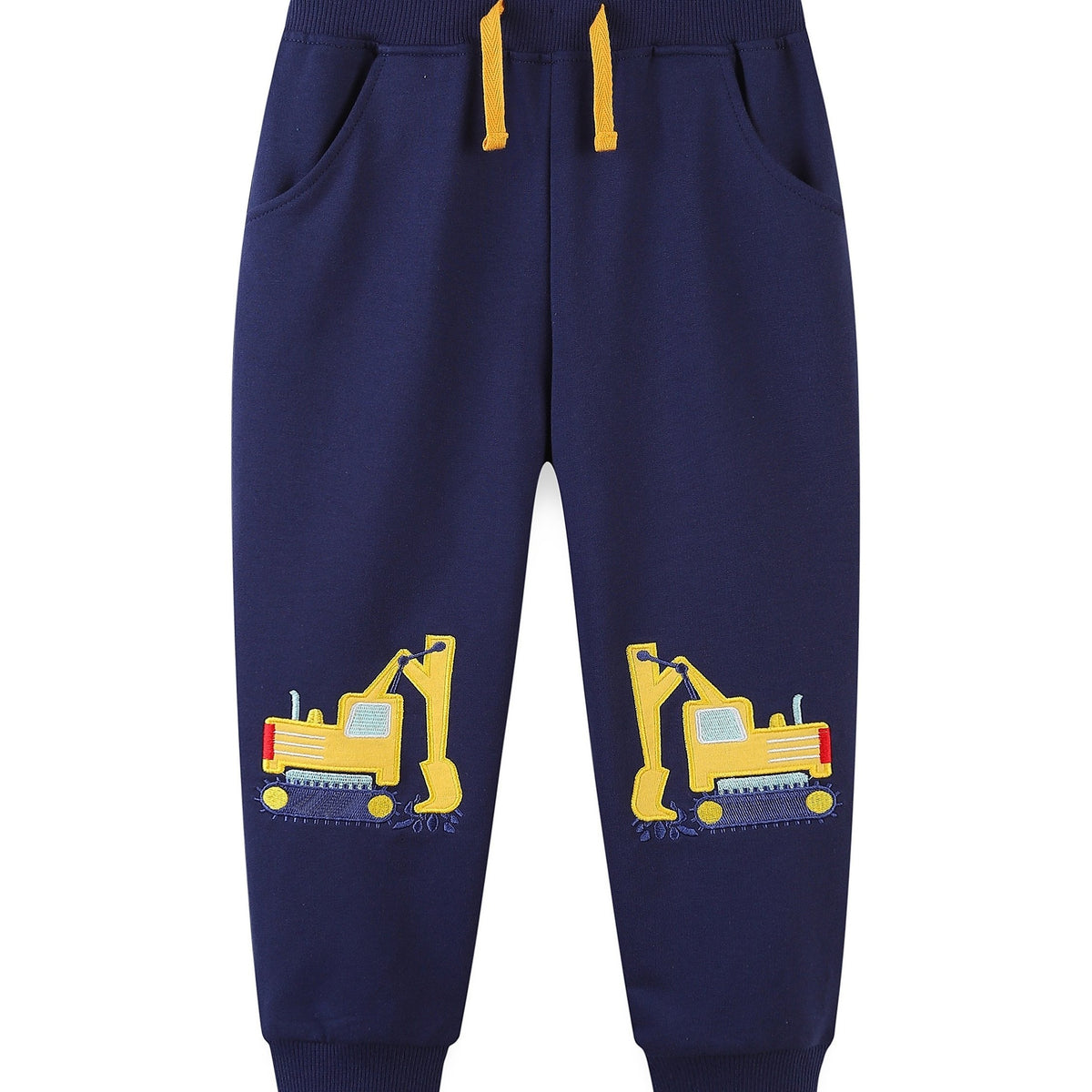 Boys Construction Car Embroidered Jogger Sweatpants