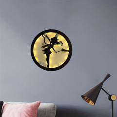 LED Light Carving Fairy Tale Shape Retro Wooden Hanging Sign