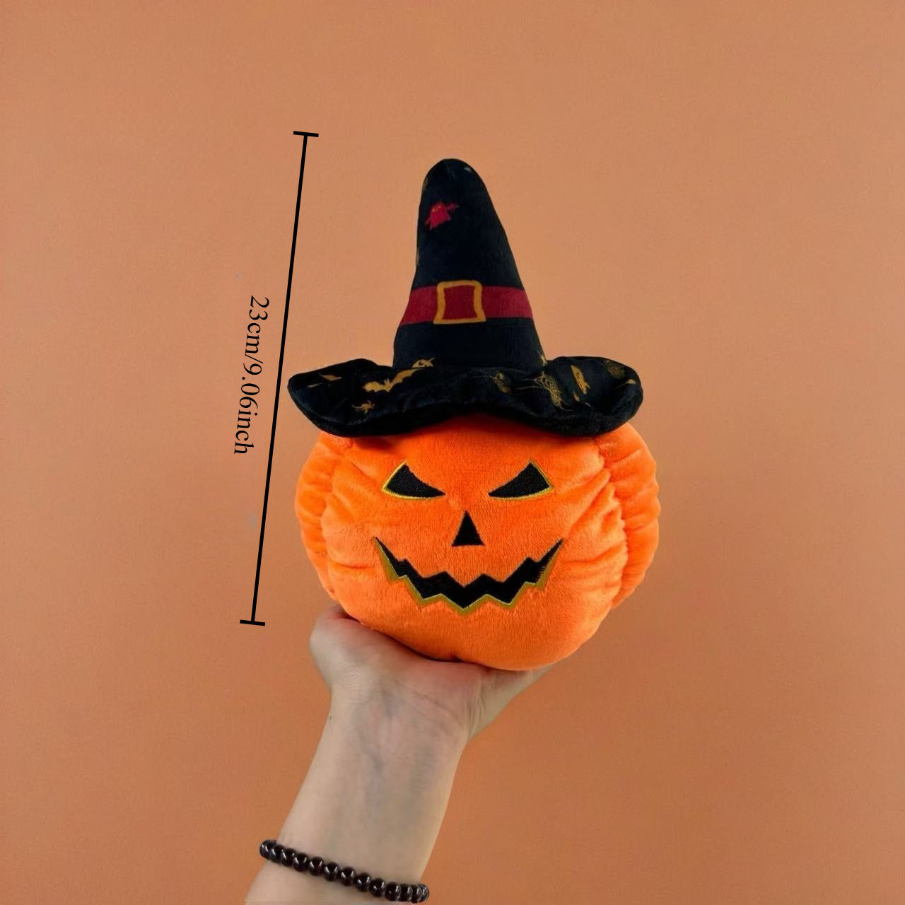 Halloween Witch Pumpkin Plush Doll Soft Stuffed Toy with Hat
