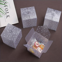 10pcs Semi Transparent PVC Frosted Dot Folding Packaging Box