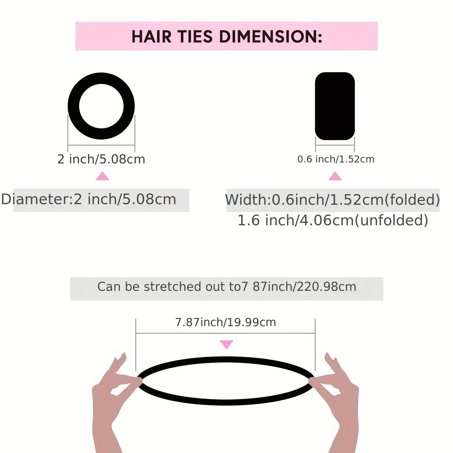 12 PCS Large Hair Bands High Elasticity Hair Rope Thick Hair Ponytails Holder