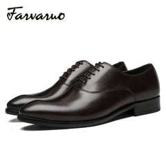FARWARWO Men's Oxford Shoes Pointed Toe Comfortable Dress Shoes