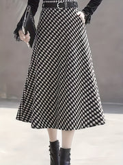  Allover Print High Rise A-line Maxi Skirt With Pockets