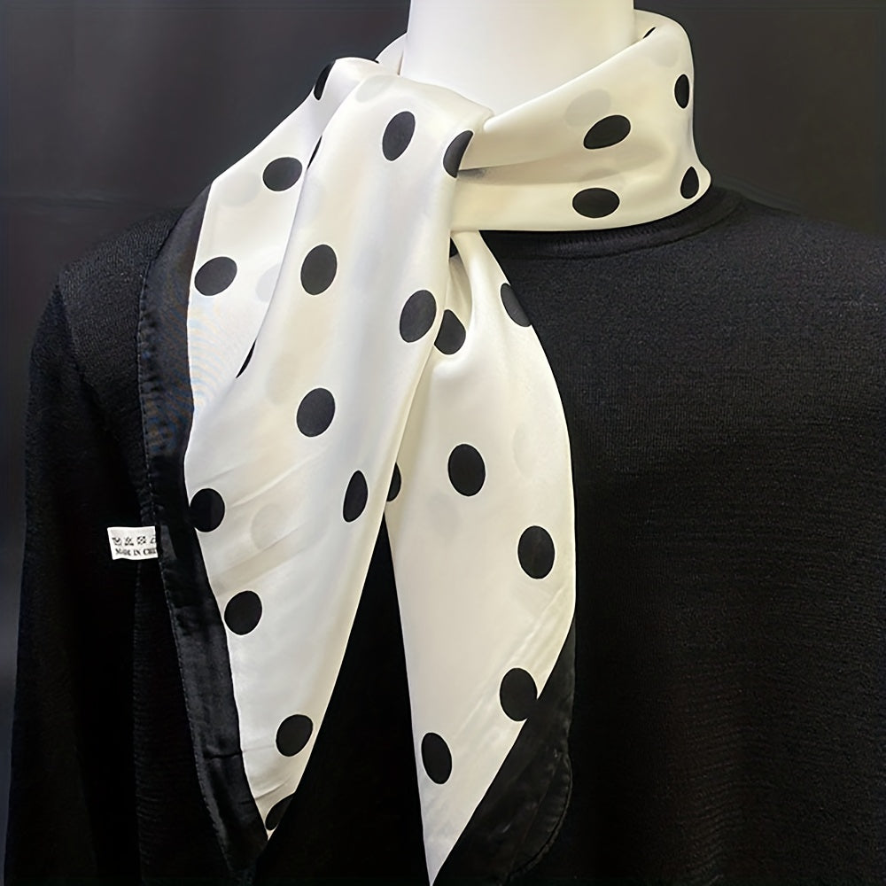 Polka Dot Bandana Silk Neckerchief Scarf Head Wrap Bag Handle Charm