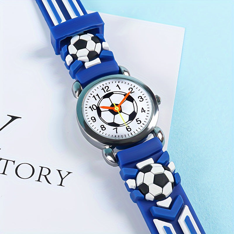 Kids' Soccer 3D Print Quartz Watch for Students