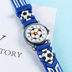 Kids' Soccer 3D Print Quartz Watch for Students