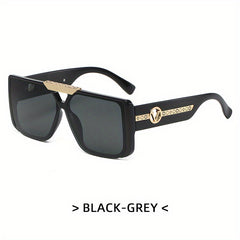 Ombre Lens V Engraved Sunglasses Casual Outdoor Eyewear UV400