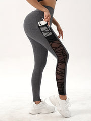 Mesh Stitching Yoga Pants High Stretch Sports Leggings