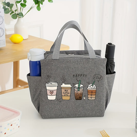 Large Insulated Tote Bag for Women's Work & School, Gray