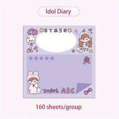 160pcs Cartoon Sticky Notes Set for Office School Supplies