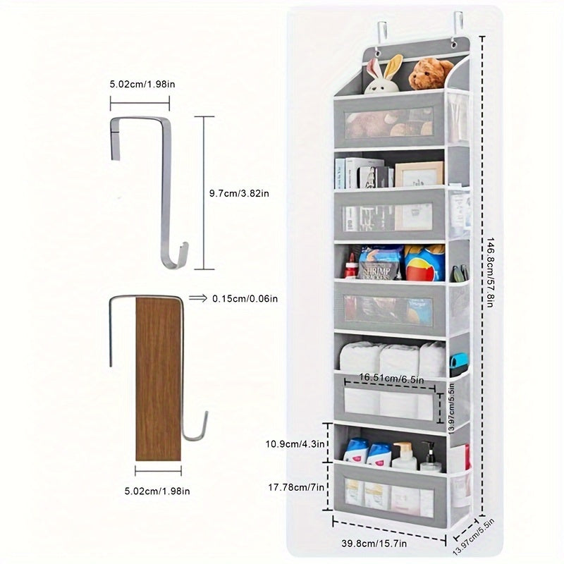 Over Door Hanging Closet Organizer Anti Tilt Storage Boxes Durable