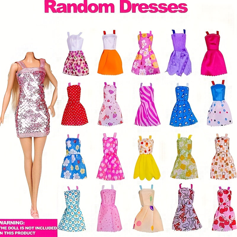 57pcs Doll Clothes & Accessories: 5 Wedding Dresses, 3 Swimsuit, 4 Short Skirts
