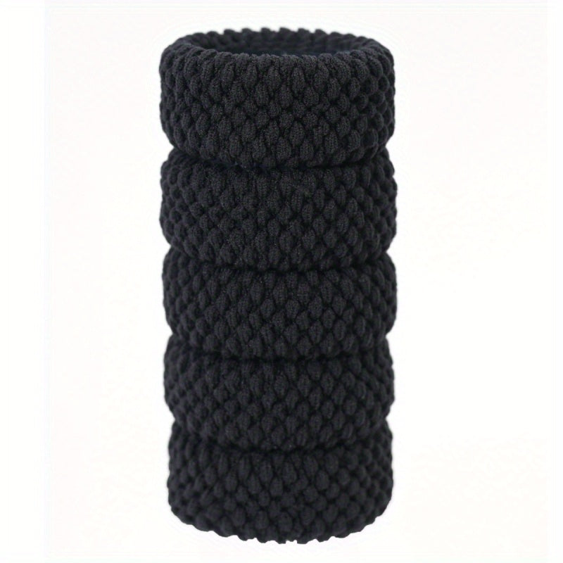 5pcs Soft Thick Seamless Hair Ties Elastic Ponytail Holder No Crease Scrunchie