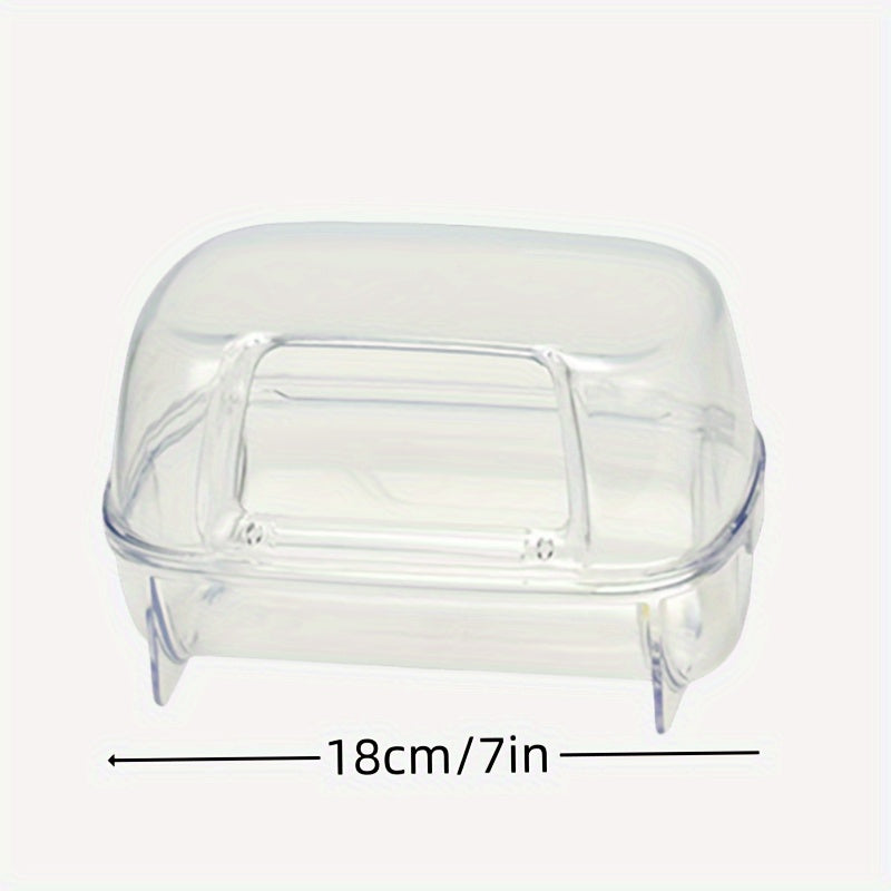 1pc 17 Transparent Hamster Sand Bathroom Small Animal Bath Container